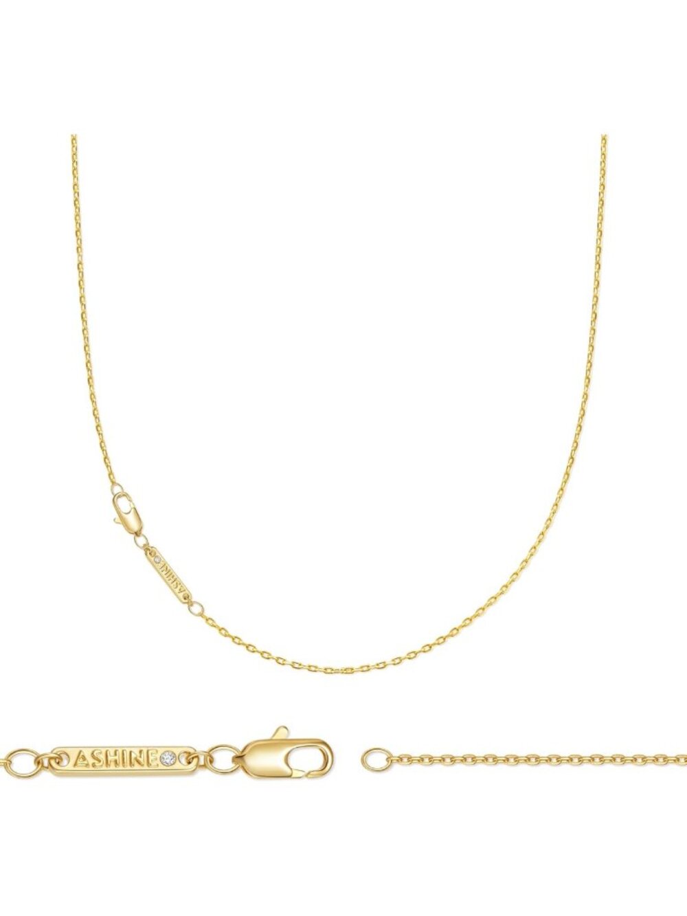 14K Gold Plated Women's Chain Necklace, Stylish Pendant Replacement Jewelry